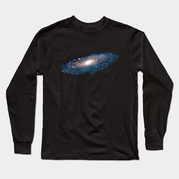 I live here, andromeda galaxy edition. Long Sleeve T-Shirt by Random stuff